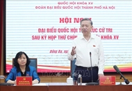 第十五届国会第九次会议后苏林总书记在河内开展选民接待活动